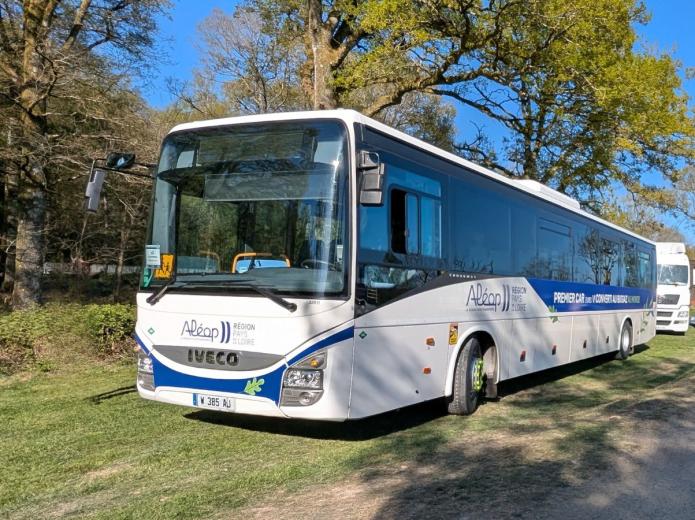 Car scolaire Aléop rétrofité à Sillé-le-Guillaume