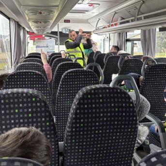 Action sécurité routière, enfants dans le car