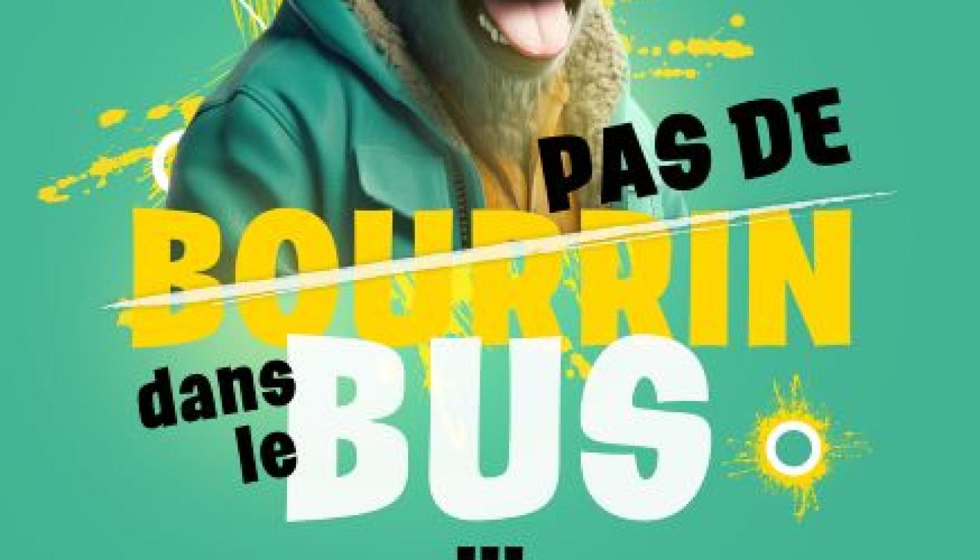 Affiche campagne de communication sur les bons comportements dans les transports à Brive pour le réseau Libéo