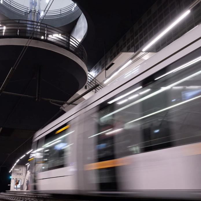 CDG Val Train à Roissy en mouvement