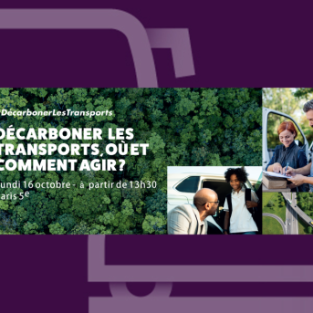 Coloque Décarbonner les transports header fond violet