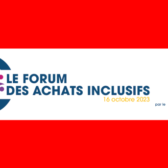 Forum des achats inclusifs bandeau de couverture fond rouge