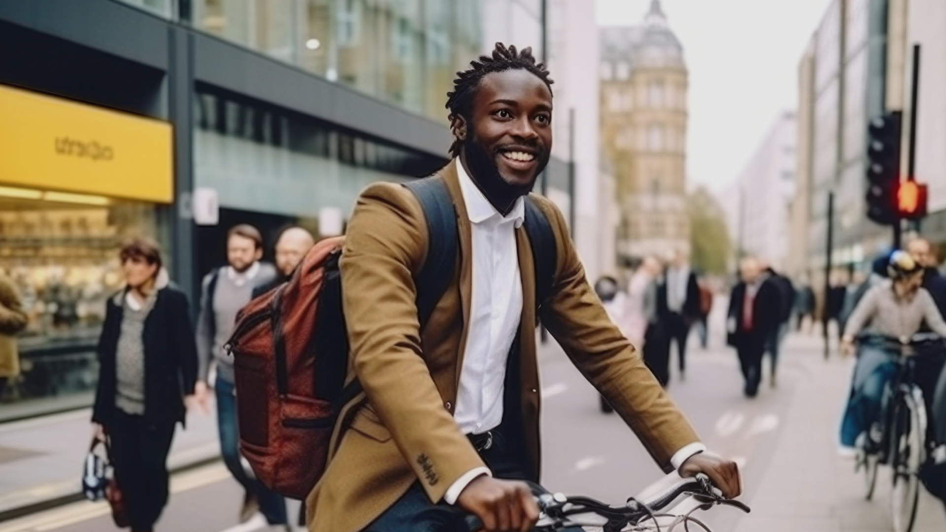 Jeune homme à vélo dans la rue en ville - Graduate Programme