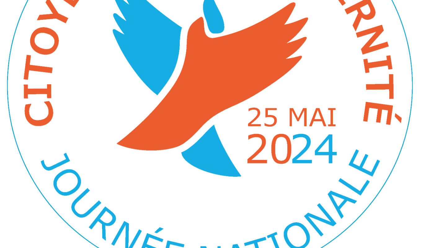 Journée nationale citoyenneté et fraternité 2024 Macaron On s'engage