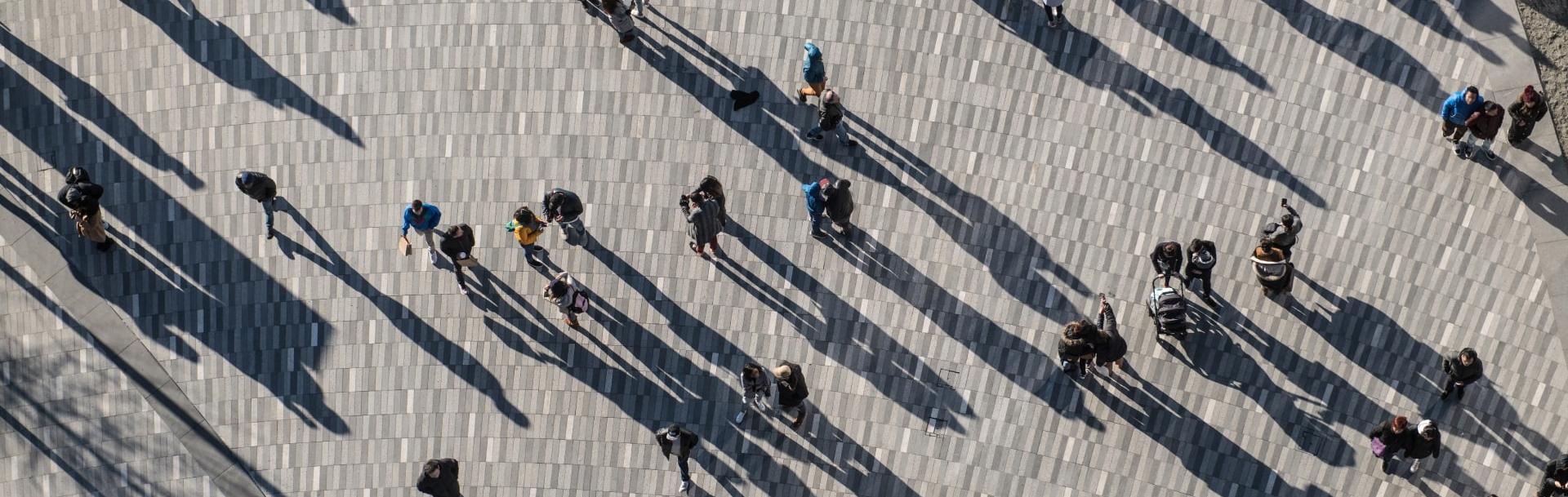 Personnes prises en photo de haut