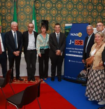 Photo de groupe participants à la conférence de presse de lancement du recrutement Ligne 14 Nancy-Mirecourt-Vittel-Contrexéville