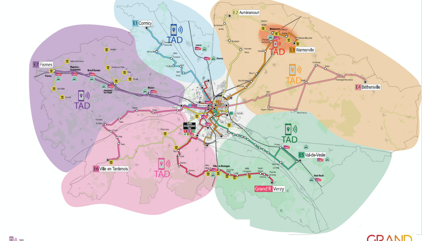 Plan du réseau Grand Reims