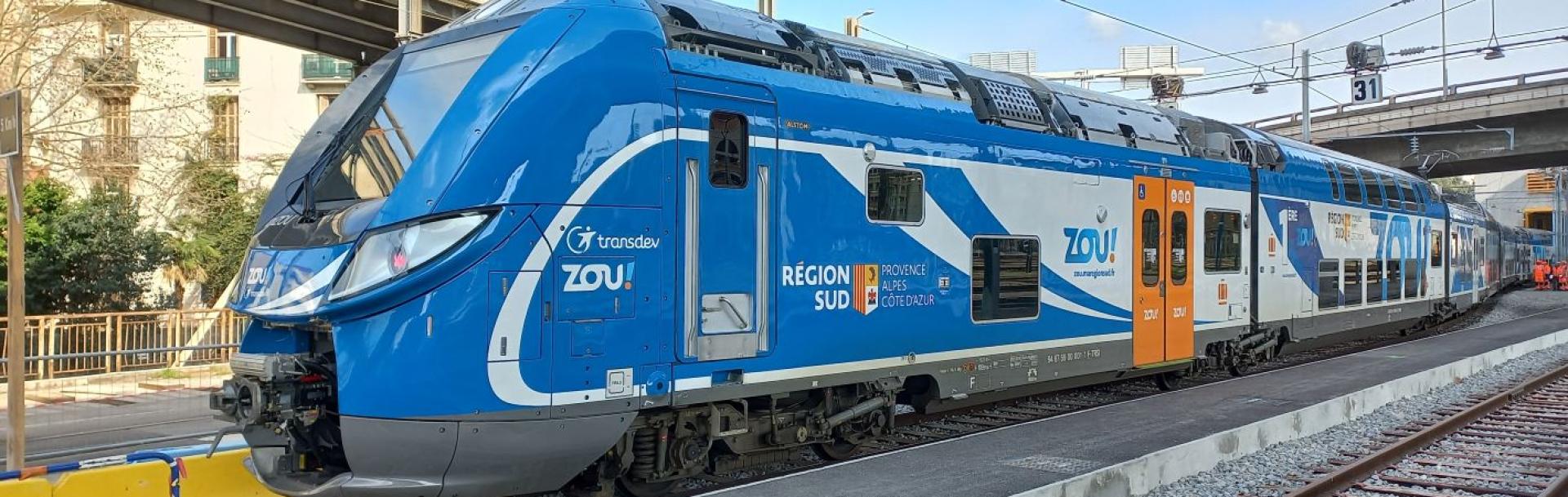 Rame Alstom Omneo pour la ligne Marseille-Toulon-Nice Zou