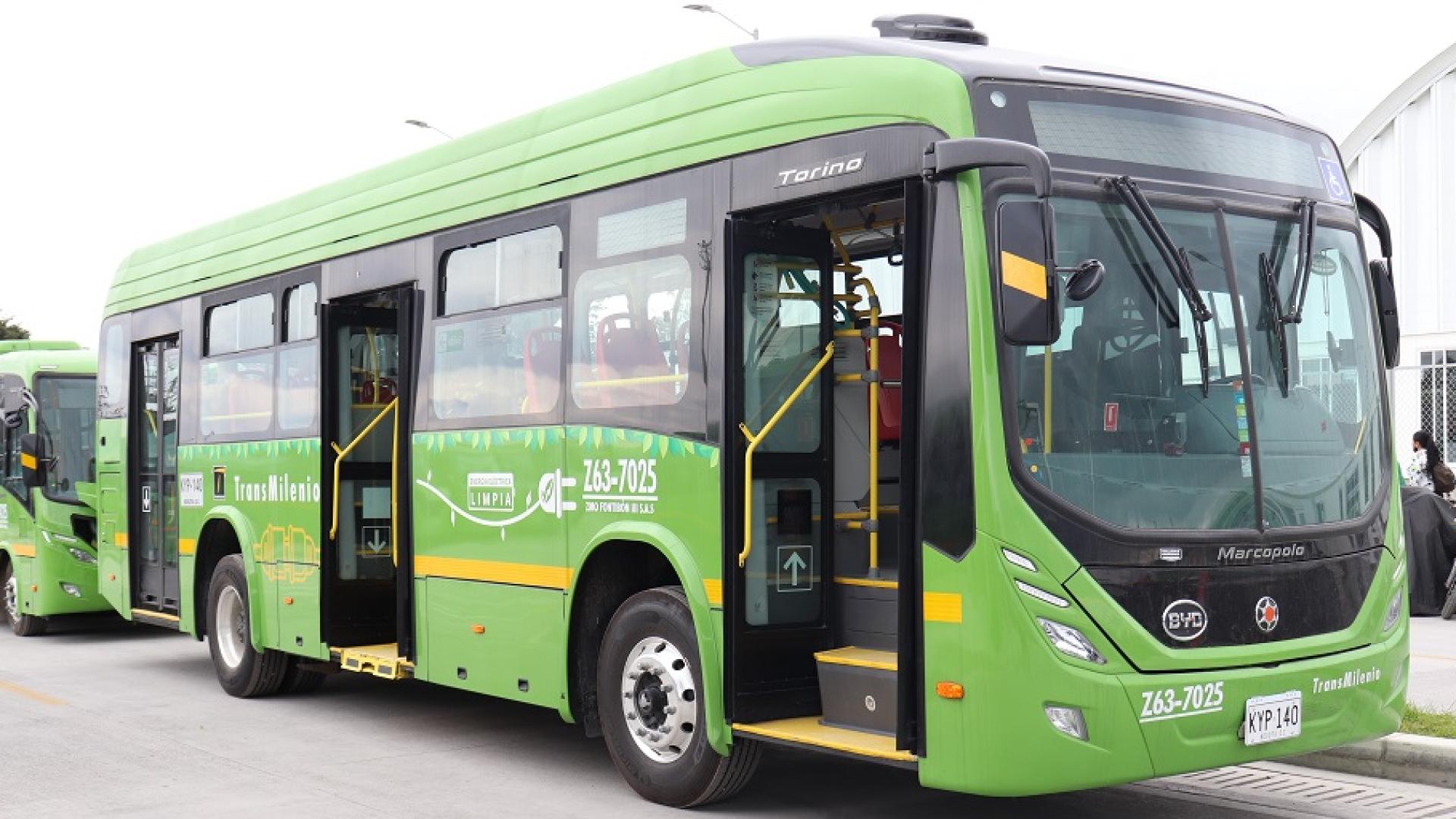 Recharge e-bus vert Transmilenio Bogota