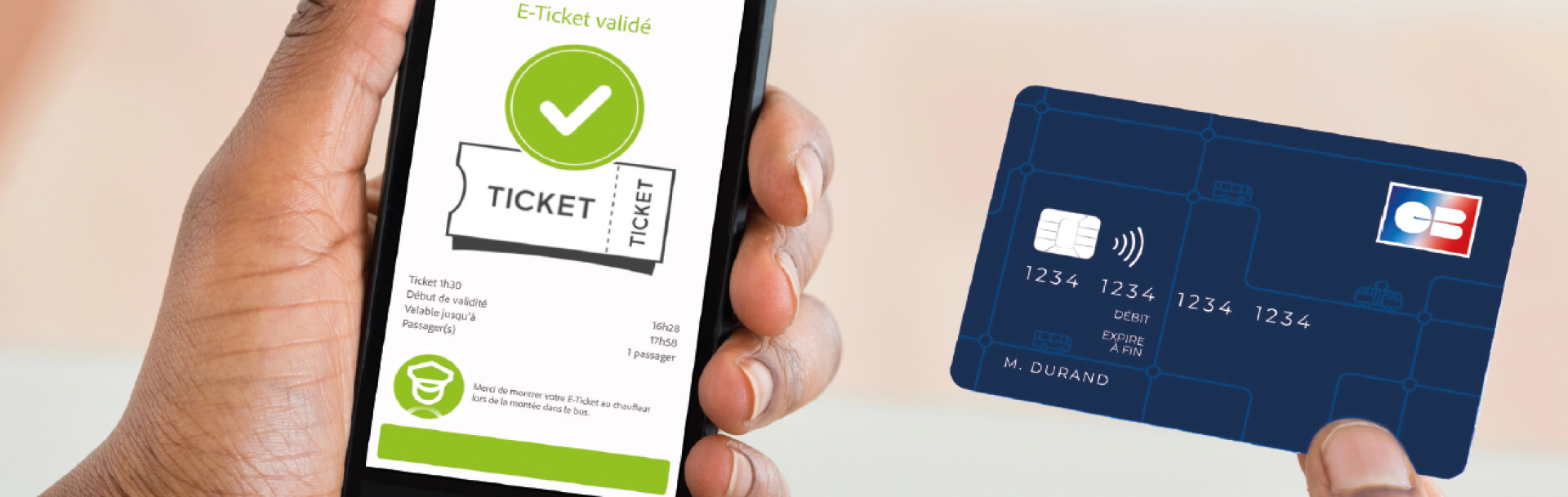 Smartphone, e-ticket et CB