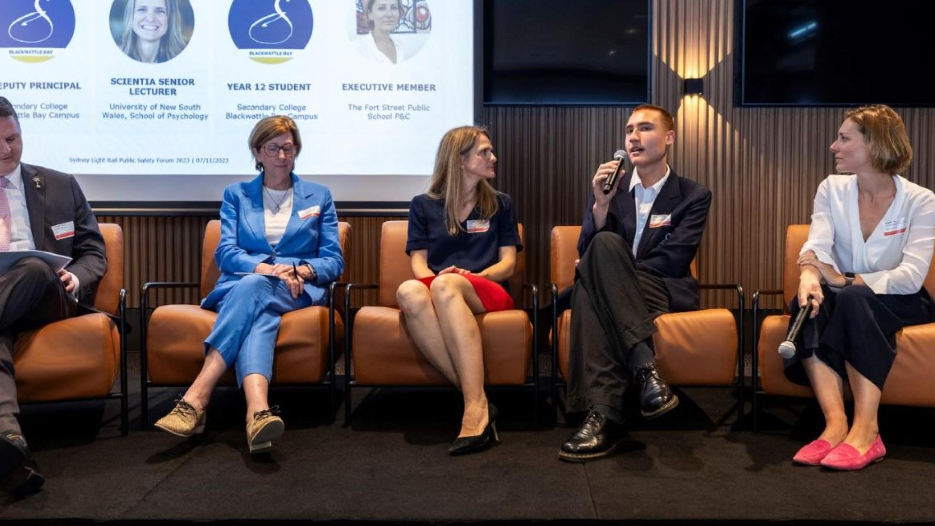 Speakers at Sydney Light Rail public safety forum