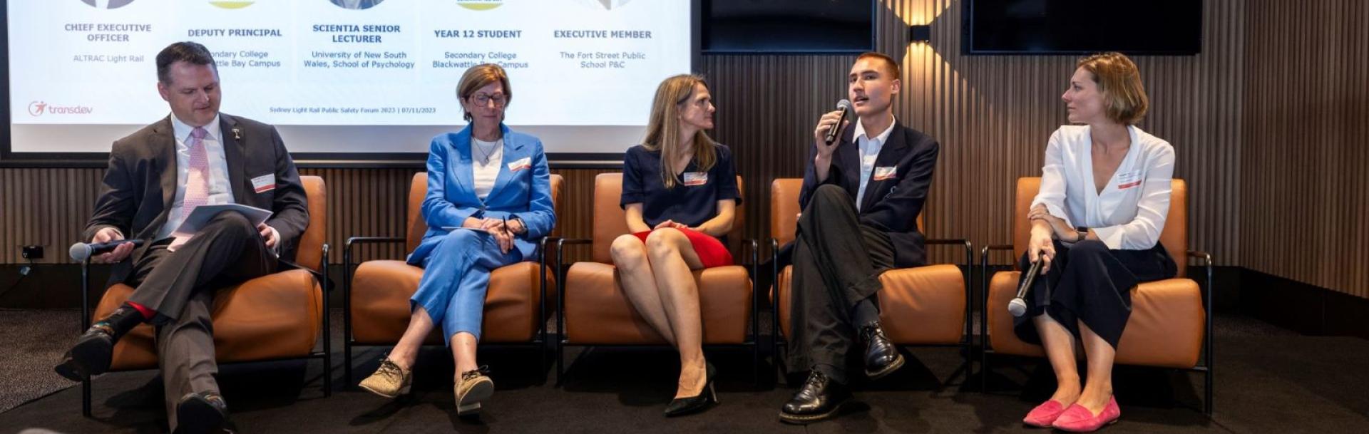 Speakers at Sydney Light Rail public safety forum