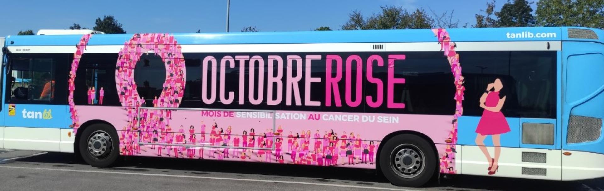 Tan Lib Octobre rose 2023 bus covering