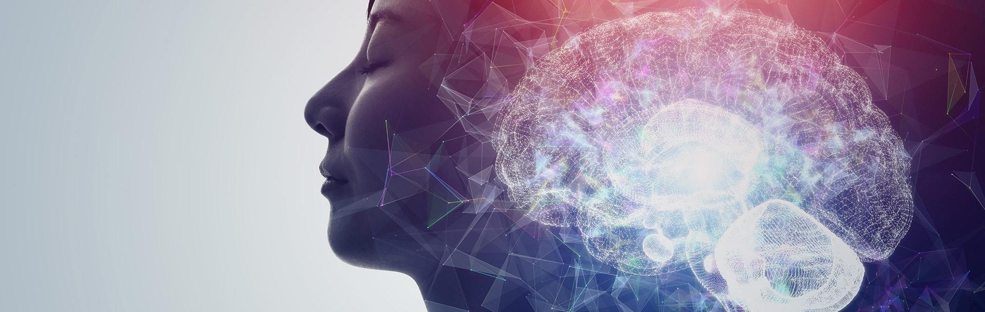 Personne qui réfléchit avec un cerveau