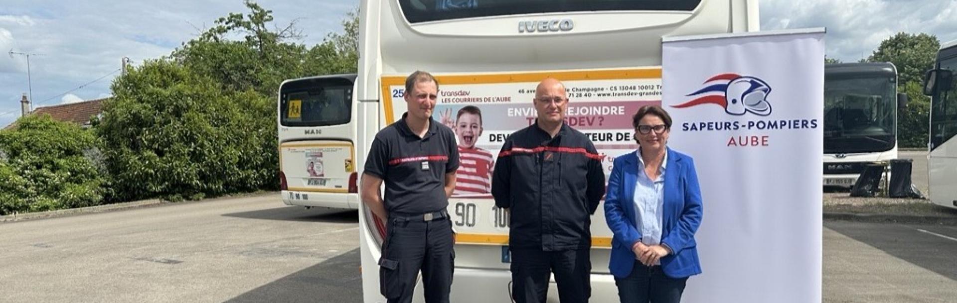 Transdev les Courriers de l'Aube et sapeur-pompiers