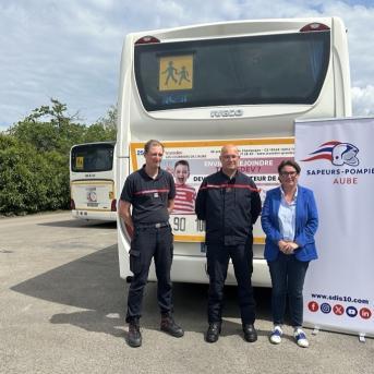 Transdev les Courriers de l'Aube et sapeur-pompiers