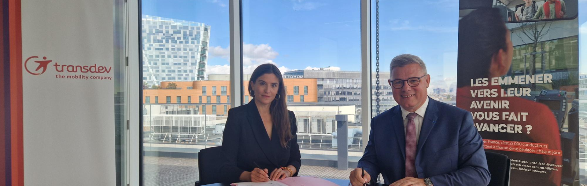 Cynthia Illouz, fondatrice du media The Women's Voices et Edouard Hénaut DG de Transdev France