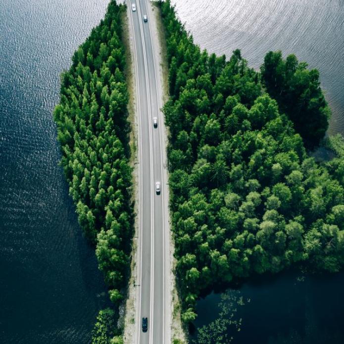Vue aérienne de Pulkkilanharju Ridge - Parc national de Paijanne