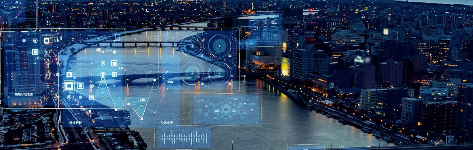 Modern,City,And,Communication,Network,Concept.,Iot,(internet,Of,Things).