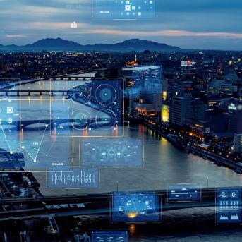 Modern,City,And,Communication,Network,Concept.,Iot,(internet,Of,Things).