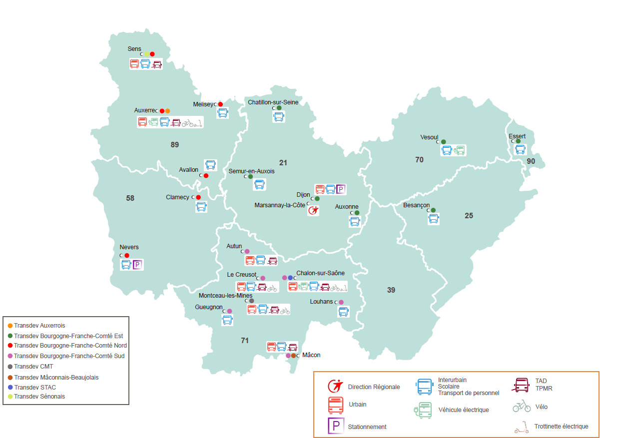 Nos implantations en Bourgogne Franche-Comté