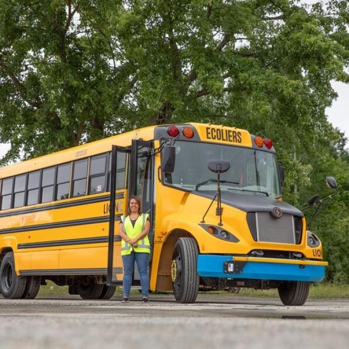 Transdev Canada Sherbrooke school bus and bus driver