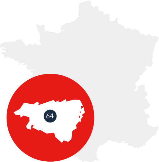 Carte de France département 64