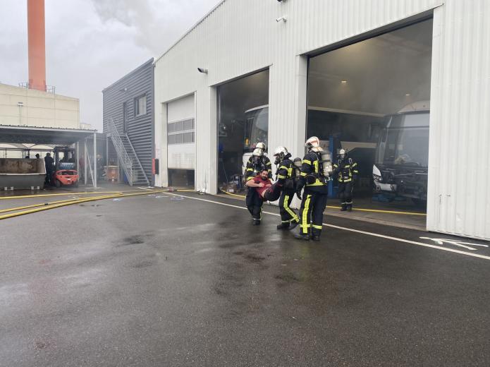 Exercice incendie de grande ampleur à Nantes - Transdev Pays de la Loire