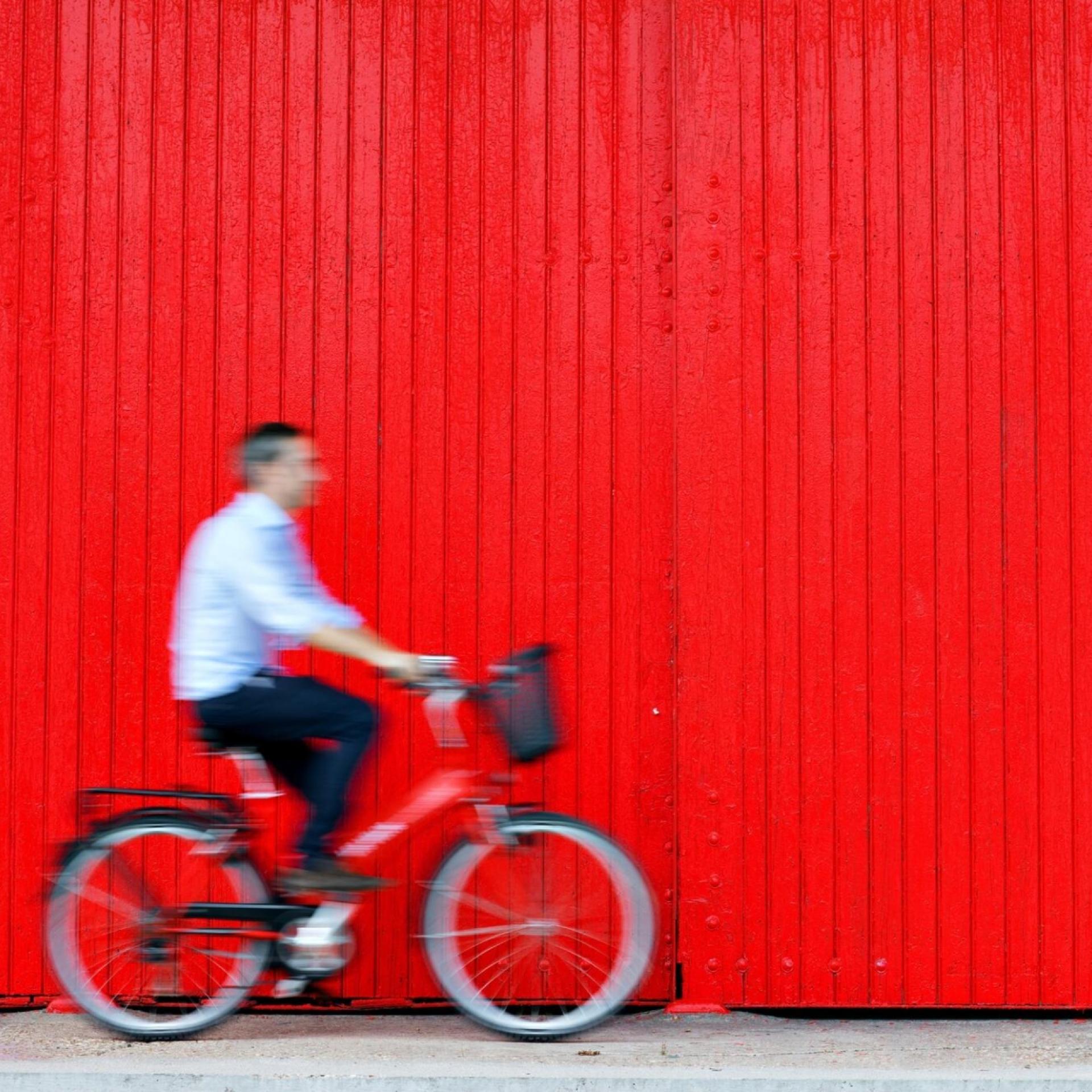 Homme à vélo Le Harvre France