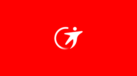 Transdev logo blanc sur fond rouge simple