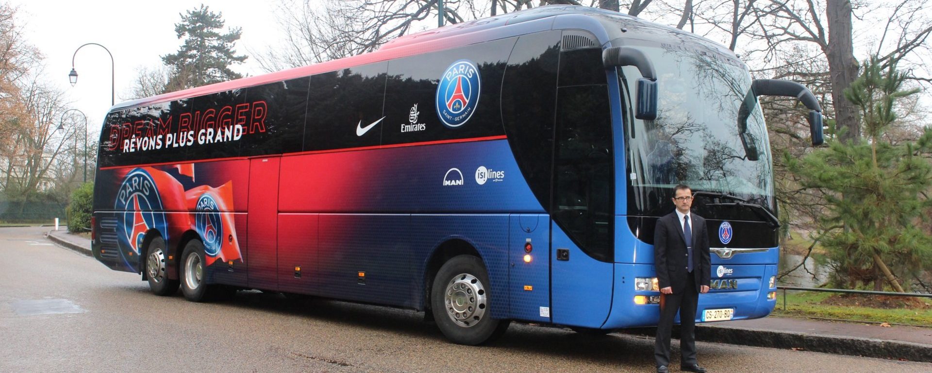 Transdev isilines autocar équipe supporters PSG transporteur officiel évenementiel