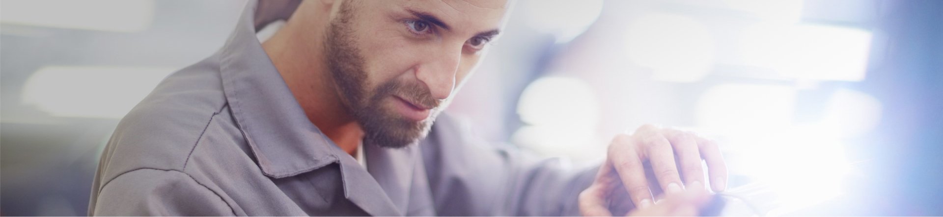 bearded man with blurred background