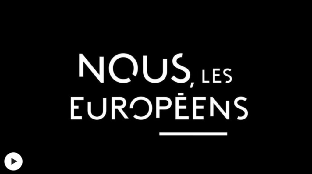 image avec fond noir et écrit de texte au centre écrivant : nous les europeens