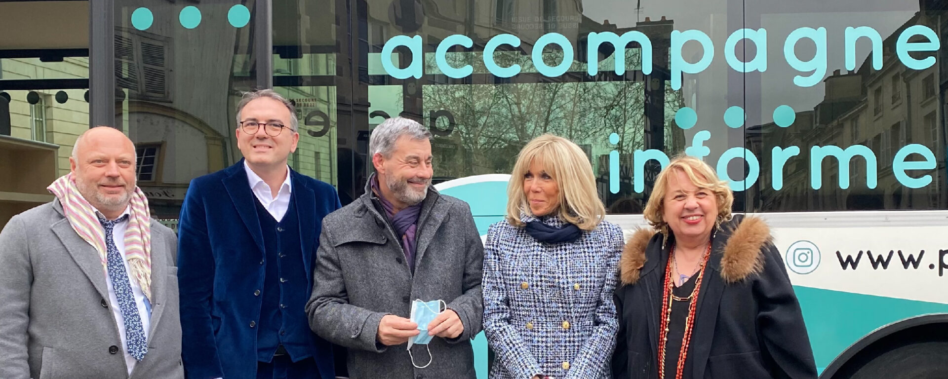 Inauguration du Picta'bus en présence de Brigitte Macron