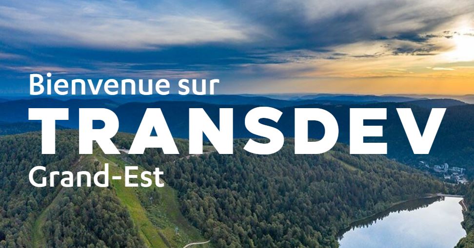 Header Transdev Grand Est avec montages, forêt et lac