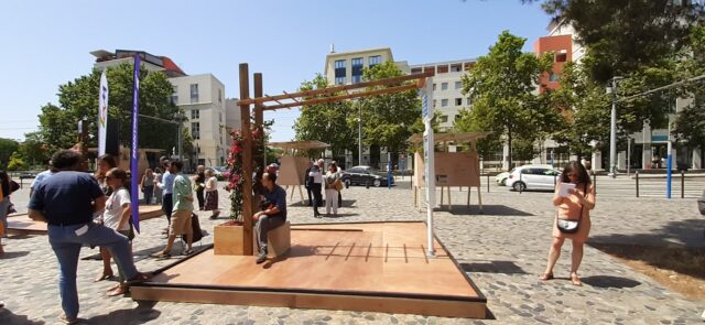 Experimentation Arrêts Terra Montpellier travaux place