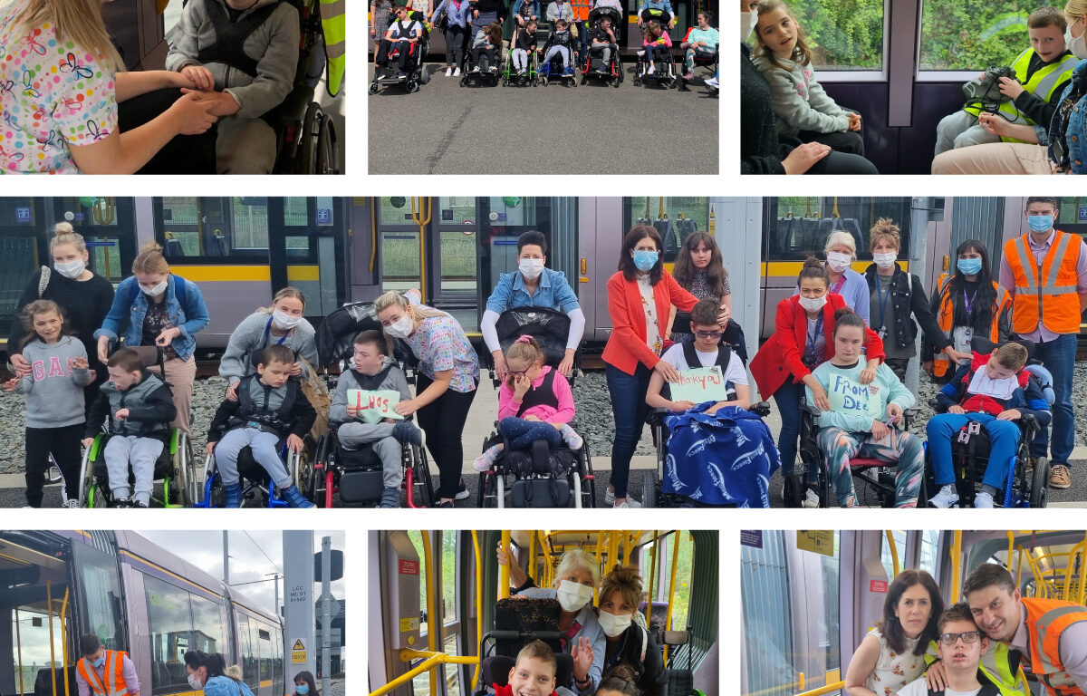 Children with disabilities, from St. Vincent educational center visiting Transdev in Dublin