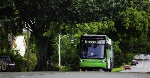 Transdev Queensland hydrogen bus in Australian street