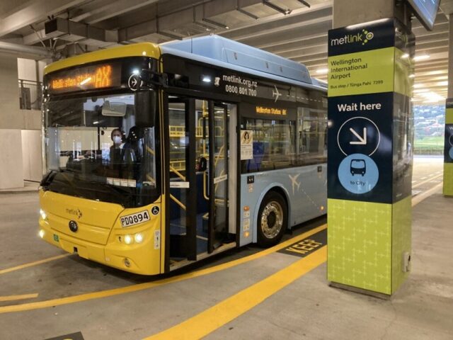 Wellington Express Bus at airport