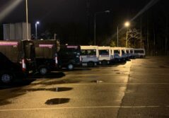 Buses by night in Eskilstuna, Sweden