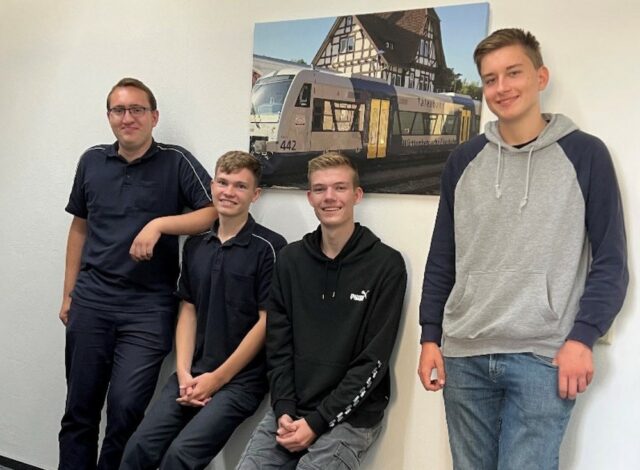 Pictured left to right: WEG apprentices in the first and second-year apprentices Julian Großberger, Yannik Rudolf, Robin Teucherdt, and Marc Manske.