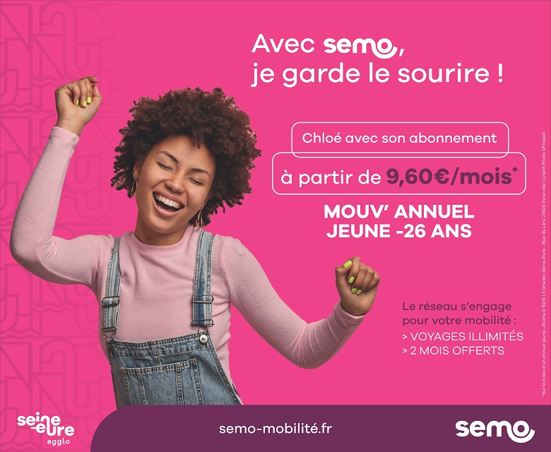 Affiche de promotion abonnements annuel Semo - Avec semo, je garde le sourire