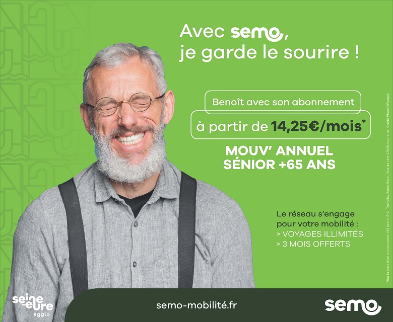 Affiche de promotion abonnements annuel Semo - Avec semo, je garde le sourire