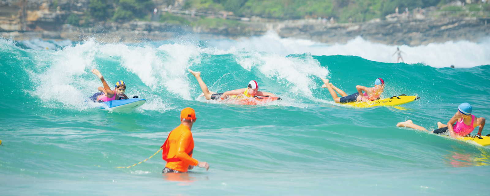 People surfing in the sea in Australia