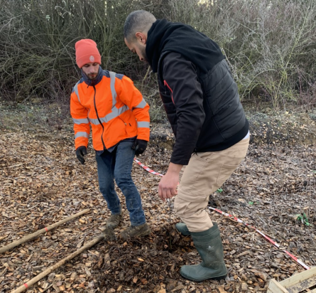 2 hommes plantent des arbres