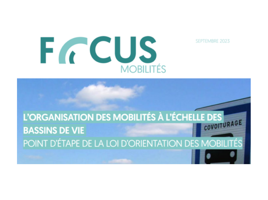 Parution focus sur l’organisation des mobilités à l’échelle des bassins de vie