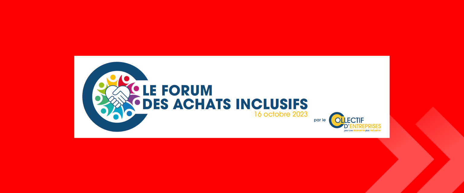 Forum des achats inclusifs bandeau de couverture fond rouge