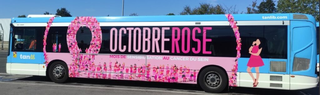 Tan Lib Octobre rose 2023 bus covering