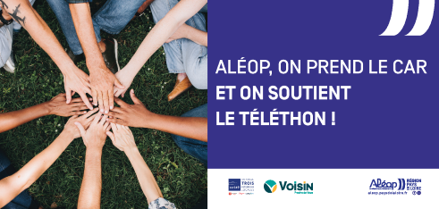 Encart site web Transdev STAO 49 soutient Telethon 2023 Aleop