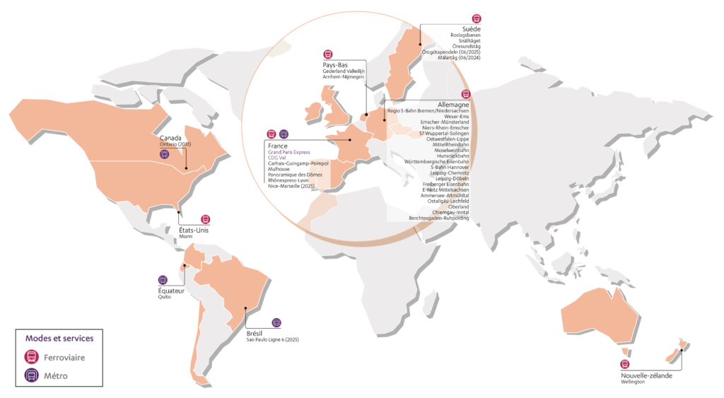 Carte des réseaux ferroviaires 2024